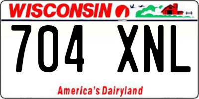 WI license plate 704XNL