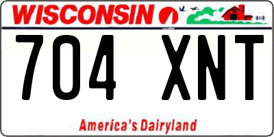 WI license plate 704XNT