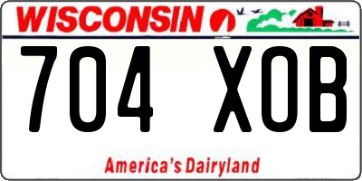 WI license plate 704XOB