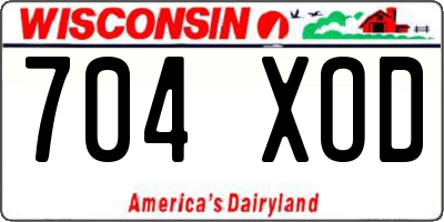 WI license plate 704XOD