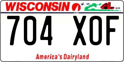 WI license plate 704XOF