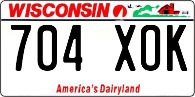 WI license plate 704XOK