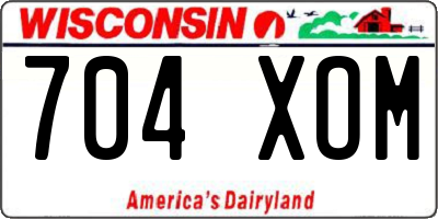 WI license plate 704XOM