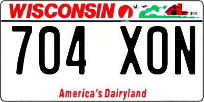 WI license plate 704XON