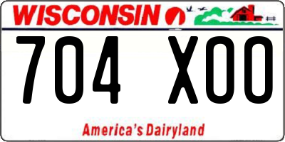 WI license plate 704XOO