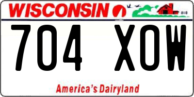 WI license plate 704XOW