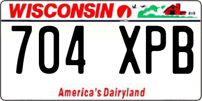 WI license plate 704XPB
