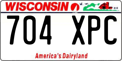 WI license plate 704XPC
