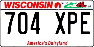 WI license plate 704XPE