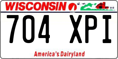 WI license plate 704XPI