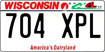 WI license plate 704XPL