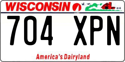 WI license plate 704XPN