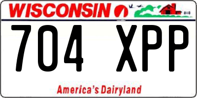 WI license plate 704XPP