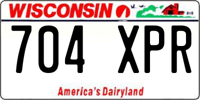 WI license plate 704XPR