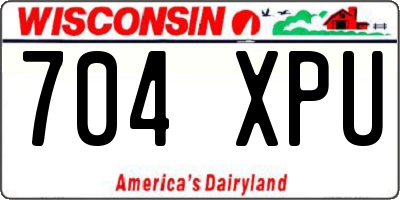 WI license plate 704XPU