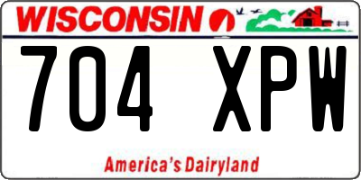 WI license plate 704XPW