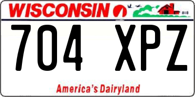 WI license plate 704XPZ
