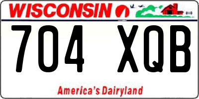 WI license plate 704XQB
