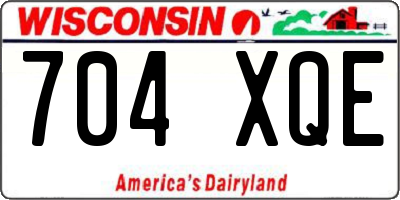 WI license plate 704XQE