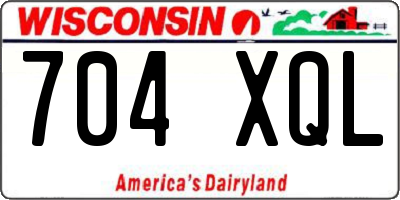 WI license plate 704XQL