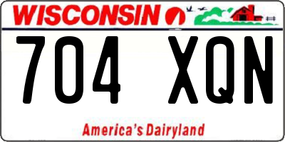 WI license plate 704XQN