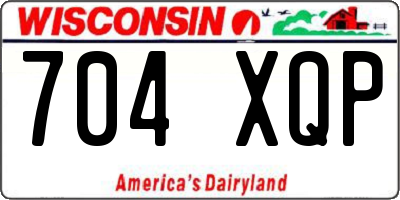 WI license plate 704XQP