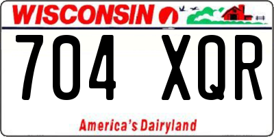 WI license plate 704XQR