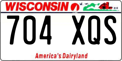 WI license plate 704XQS