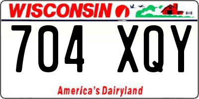 WI license plate 704XQY