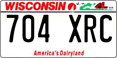 WI license plate 704XRC