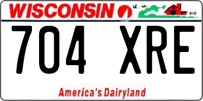 WI license plate 704XRE