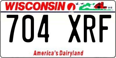 WI license plate 704XRF