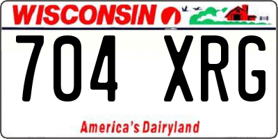 WI license plate 704XRG