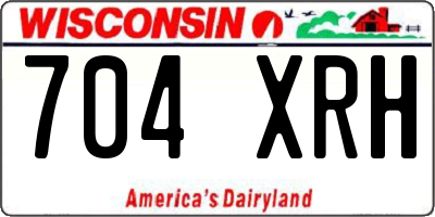 WI license plate 704XRH