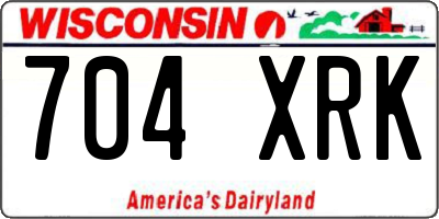 WI license plate 704XRK