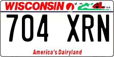 WI license plate 704XRN
