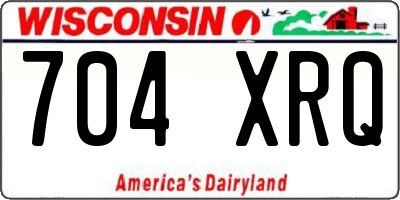 WI license plate 704XRQ