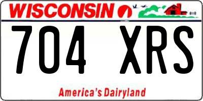 WI license plate 704XRS