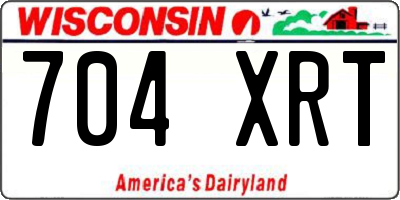 WI license plate 704XRT