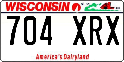 WI license plate 704XRX