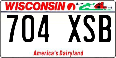 WI license plate 704XSB
