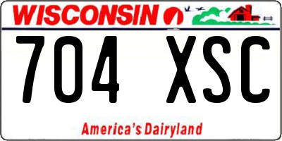 WI license plate 704XSC