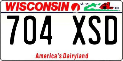 WI license plate 704XSD