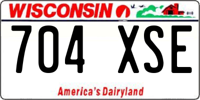WI license plate 704XSE