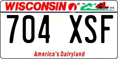 WI license plate 704XSF