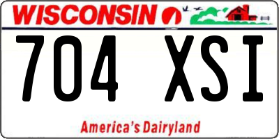WI license plate 704XSI