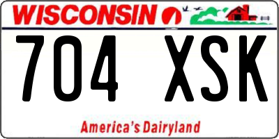 WI license plate 704XSK