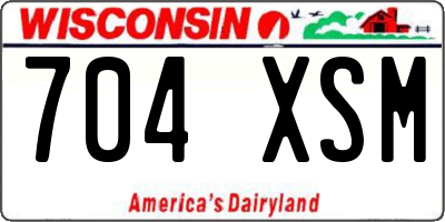 WI license plate 704XSM
