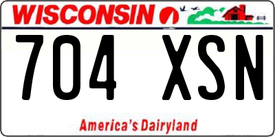 WI license plate 704XSN