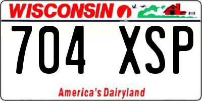 WI license plate 704XSP